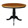 International Concepts Round Pedestal Table, 36 in W X 48 in L X 29.3 in H, Wood, Black/Cherry K57-36RXT